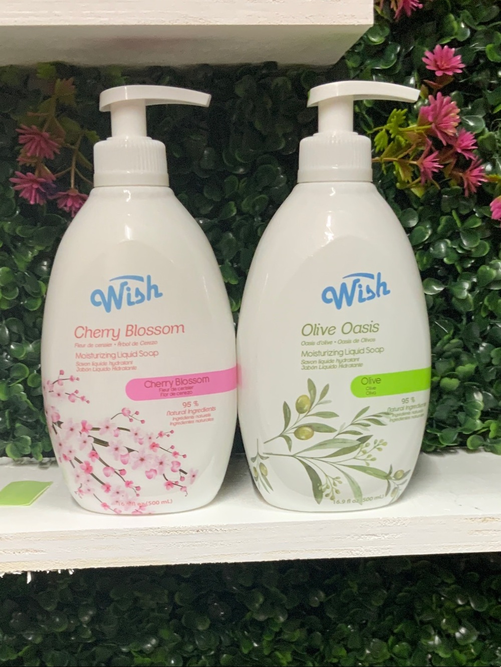 Wish Moisturizing Liquid Soap - Cherry Blossom (White/Pink) and OLIVE OASIS
